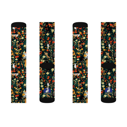 Paw-sies in the Petals Socks
