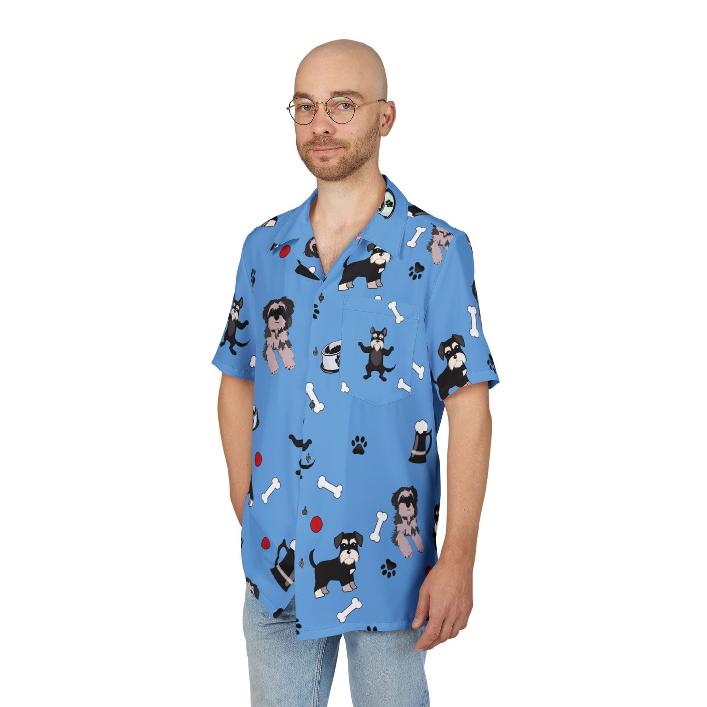 Schnauz-erific Island Getaway Hawaiian-Style Shirt
