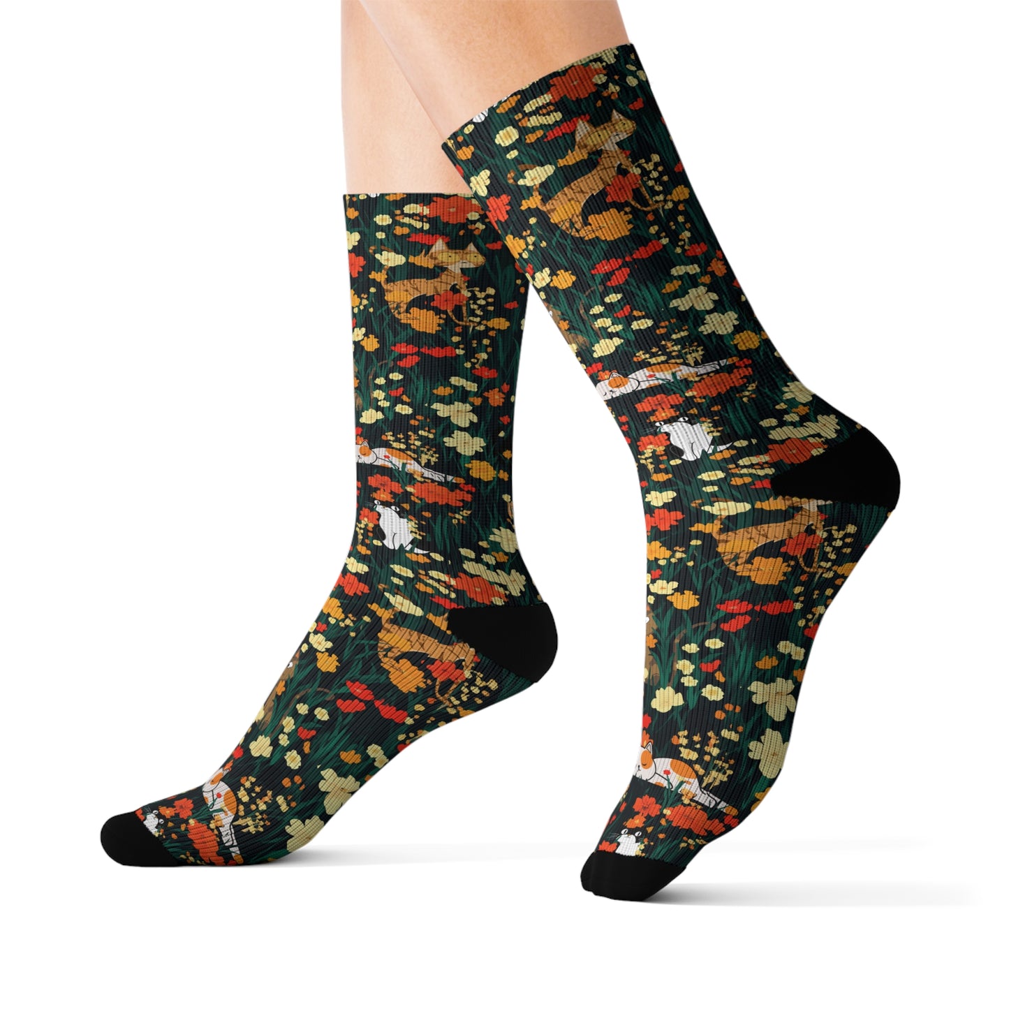 Paw-sies in the Petals Socks