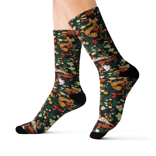 Paw-sies in the Petals Socks