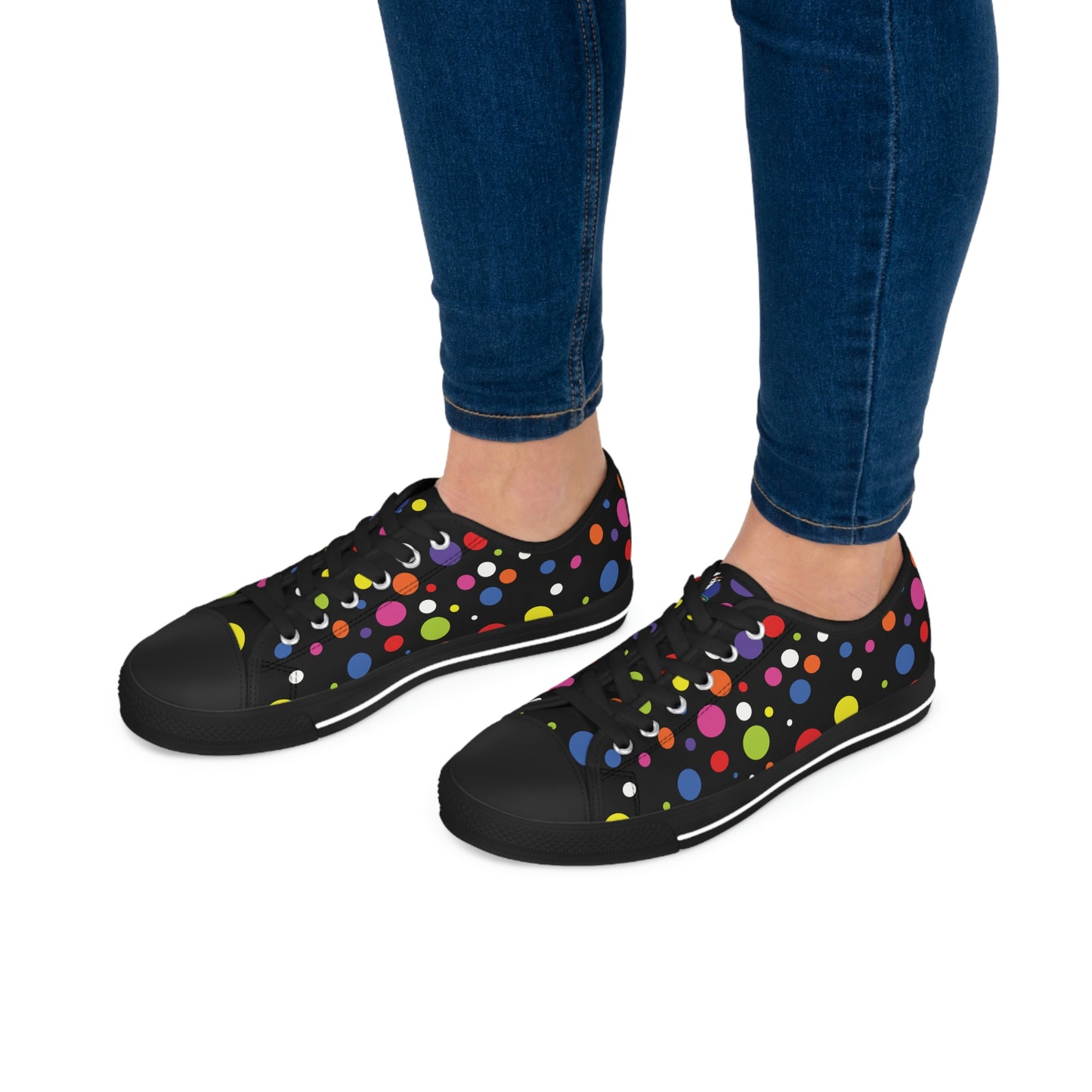 Rainbow Polka Women's Low Top Sneakers