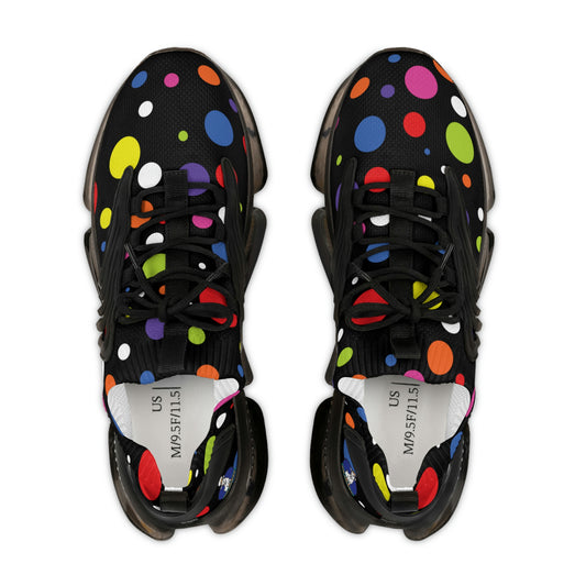 Rainbow Polka Men's Mesh Sneakers