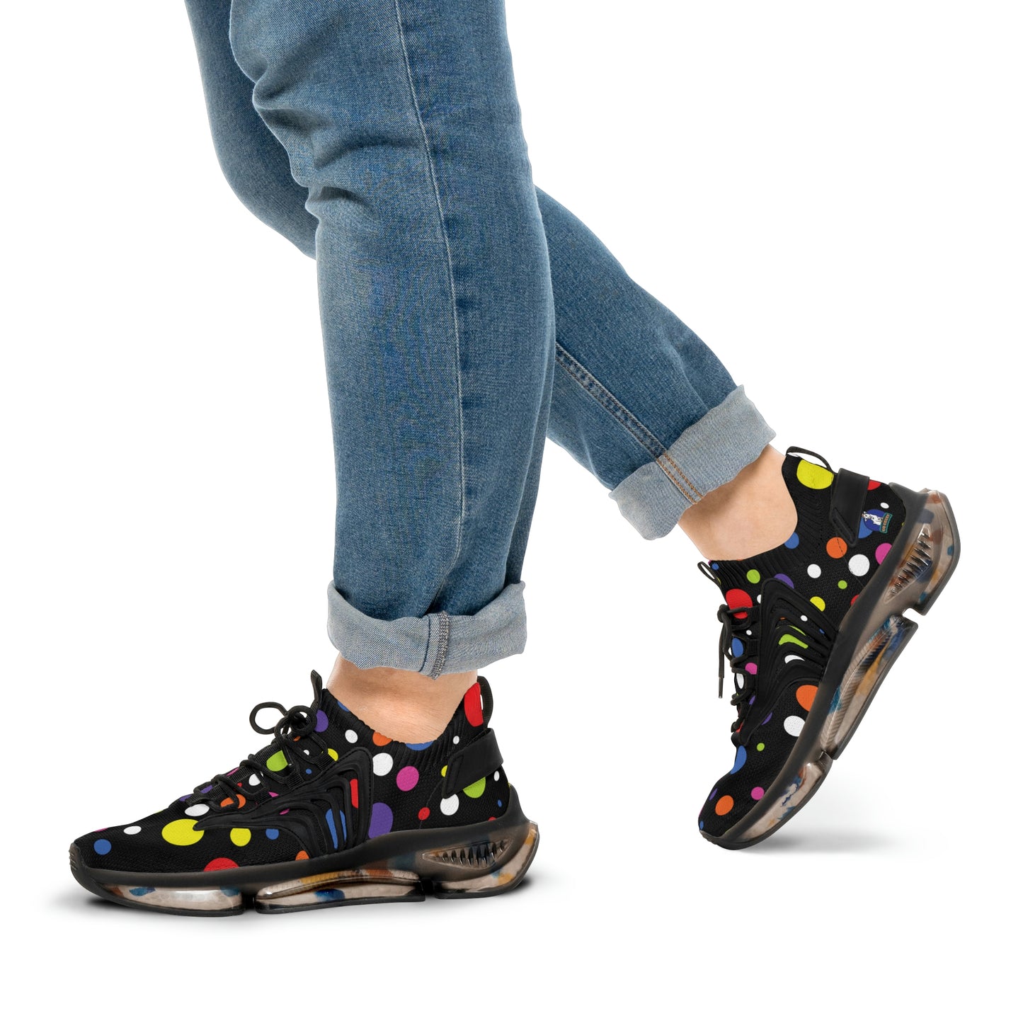 Rainbow Polka Men's Mesh Sneakers