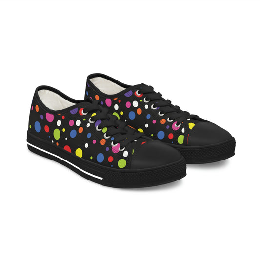 Rainbow Polka Women's Low Top Sneakers