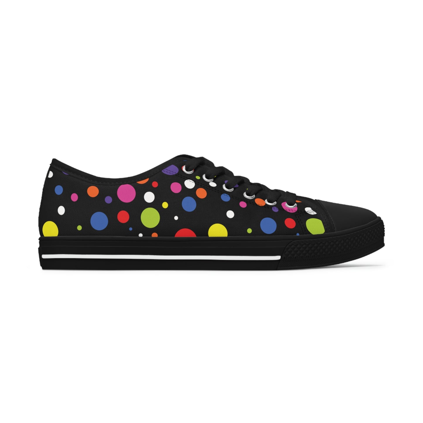 Rainbow Polka Women's Low Top Sneakers