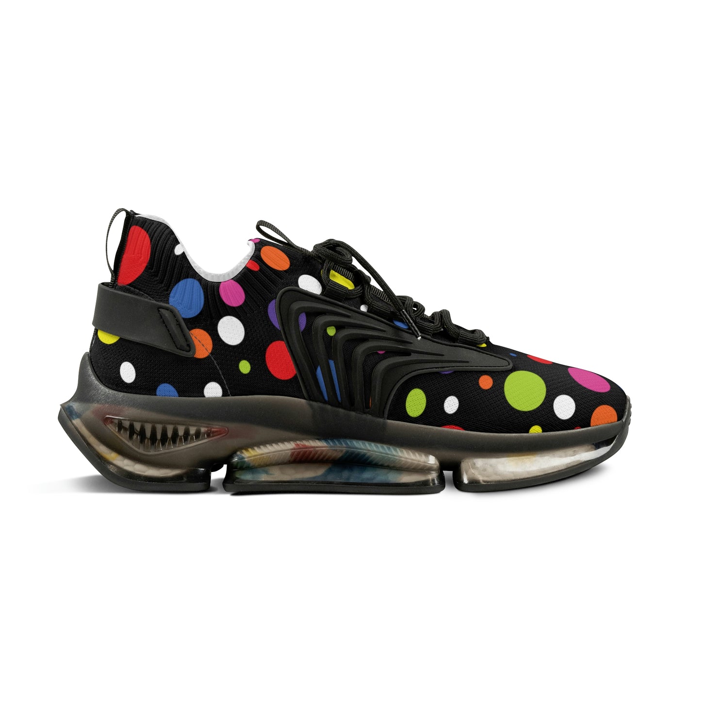 Rainbow Polka Men's Mesh Sneakers