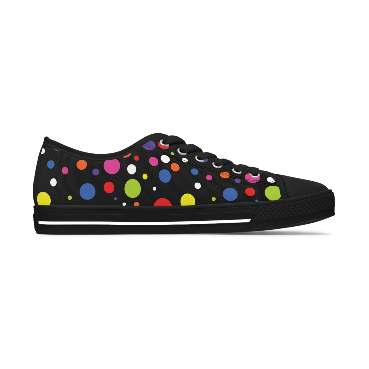 Rainbow Polka Women's Low Top Sneakers