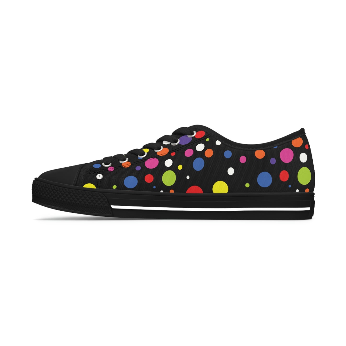 Rainbow Polka Women's Low Top Sneakers