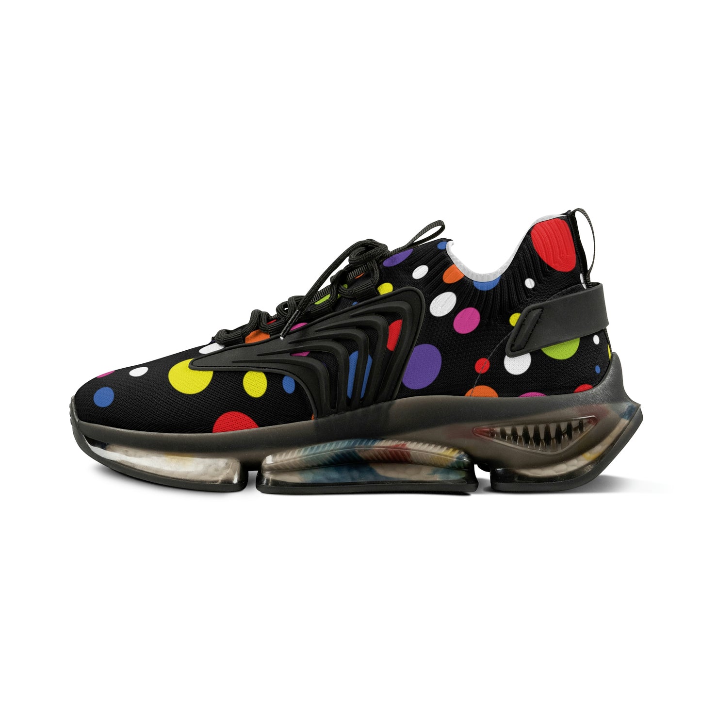 Rainbow Polka Men's Mesh Sneakers