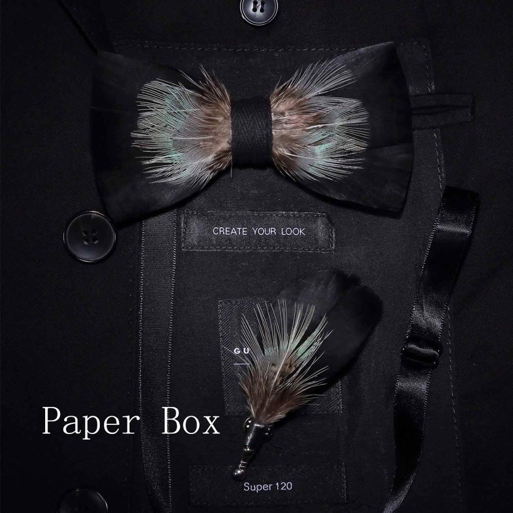 Feather Bowtie with Broach