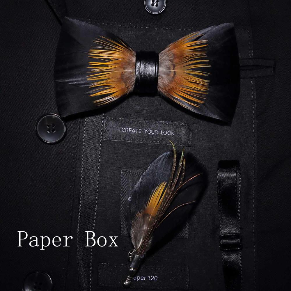 Feather Bowtie with Broach