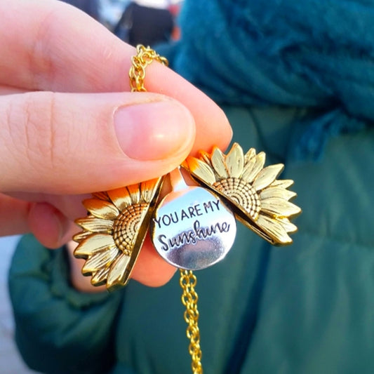 You Are My Sunshine Sunflower Pendant