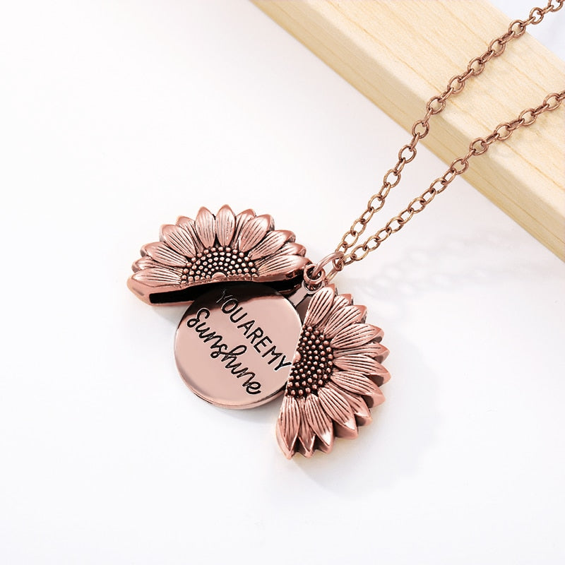 You Are My Sunshine Sunflower Pendant