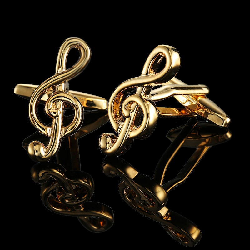 Golden Music Cuff Links