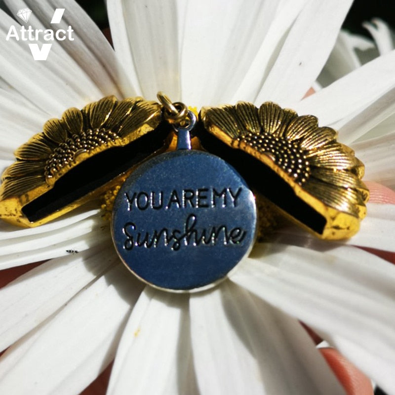 You Are My Sunshine Sunflower Pendant