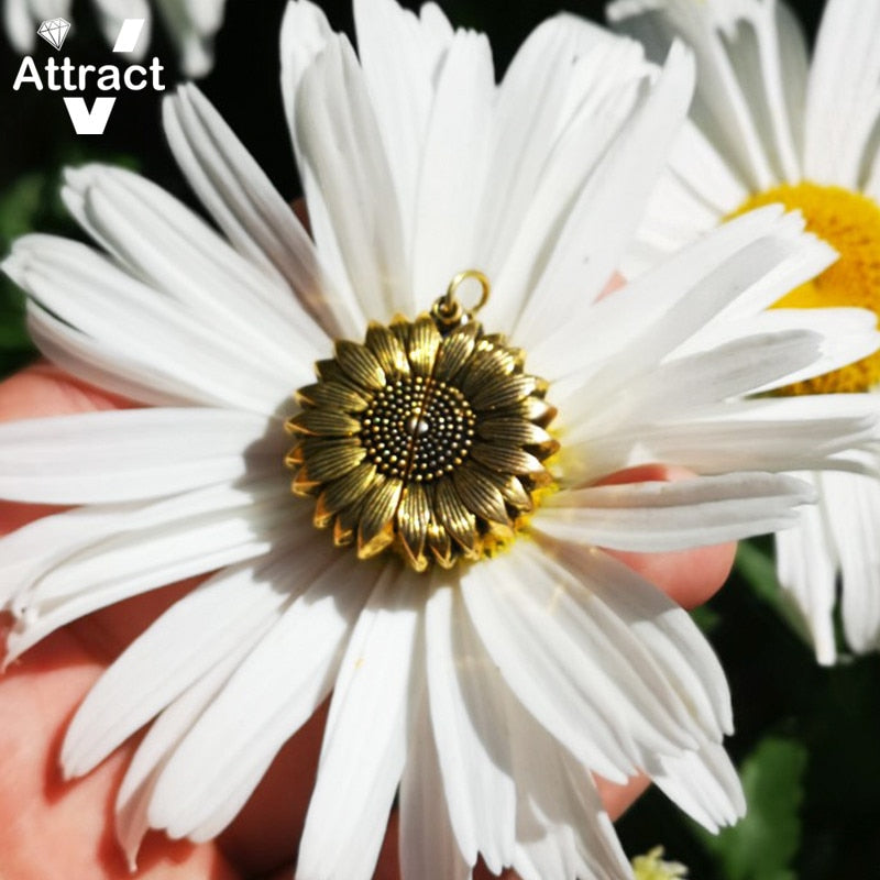 You Are My Sunshine Sunflower Pendant