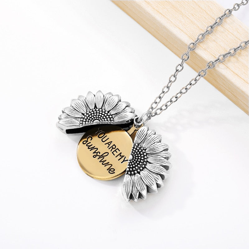 You Are My Sunshine Sunflower Pendant