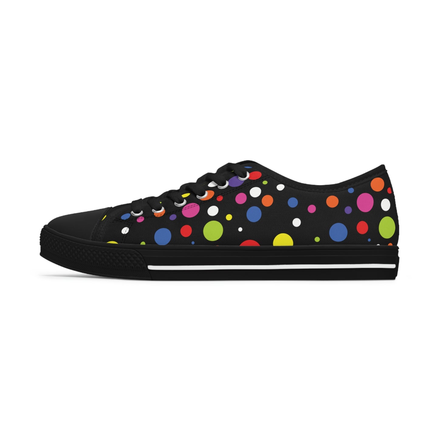 Rainbow Polka Women's Low Top Sneakers