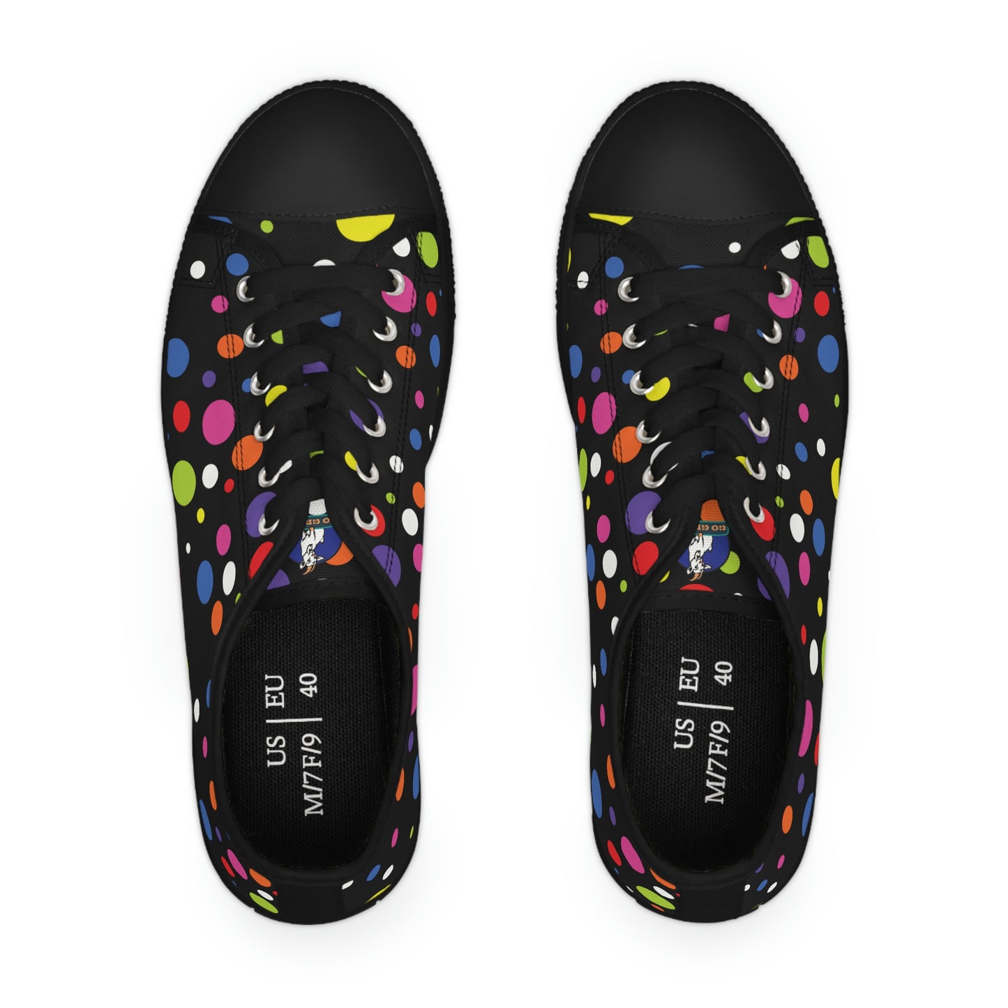 Rainbow Polka Women's Low Top Sneakers